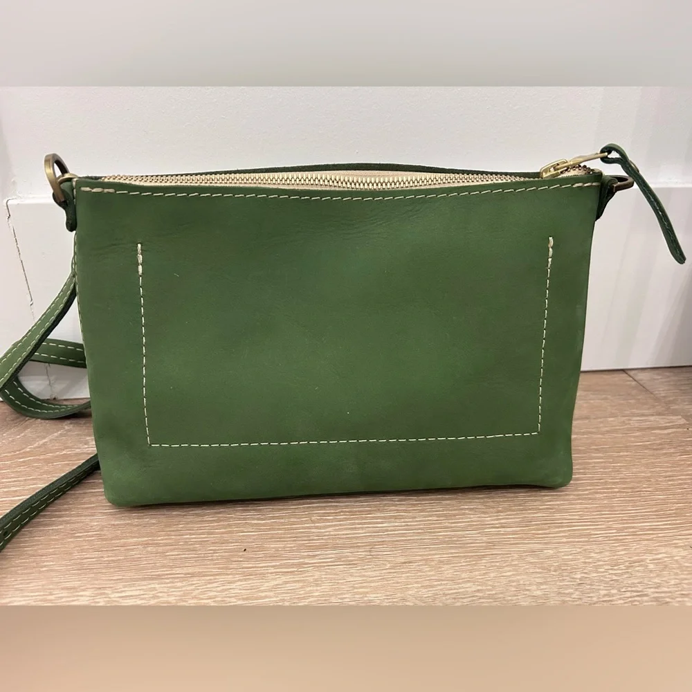 Portland Leather Green Suede Leather Poppy Purse - Picture 5 of 6
